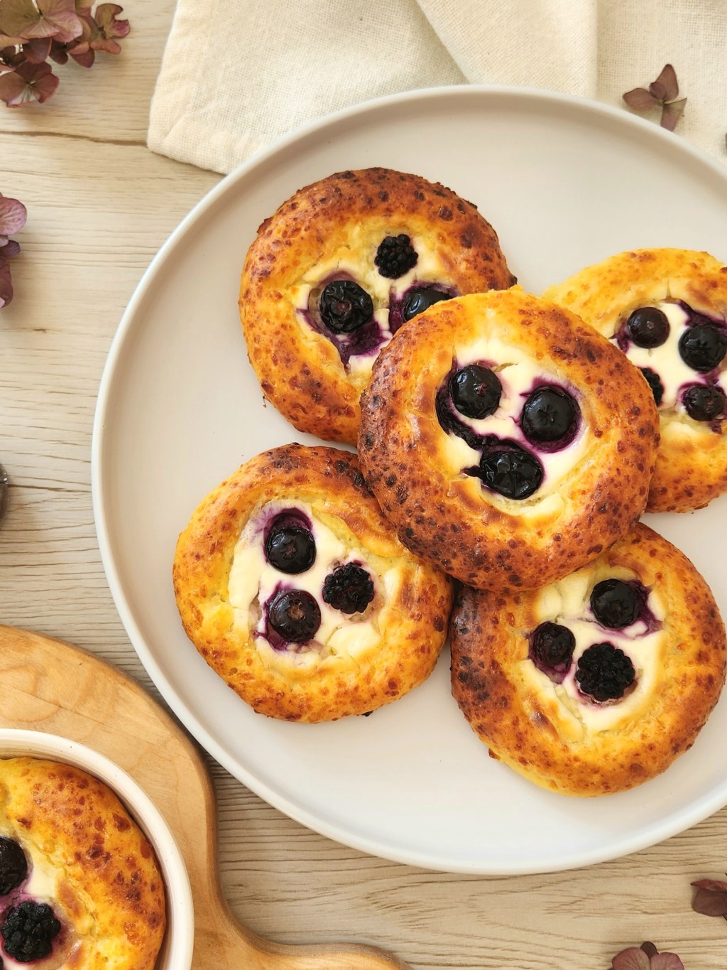 High-Protein Cottage Cheese Buns with Yogurt and Berries (Baked &&nbsp;Healthy)