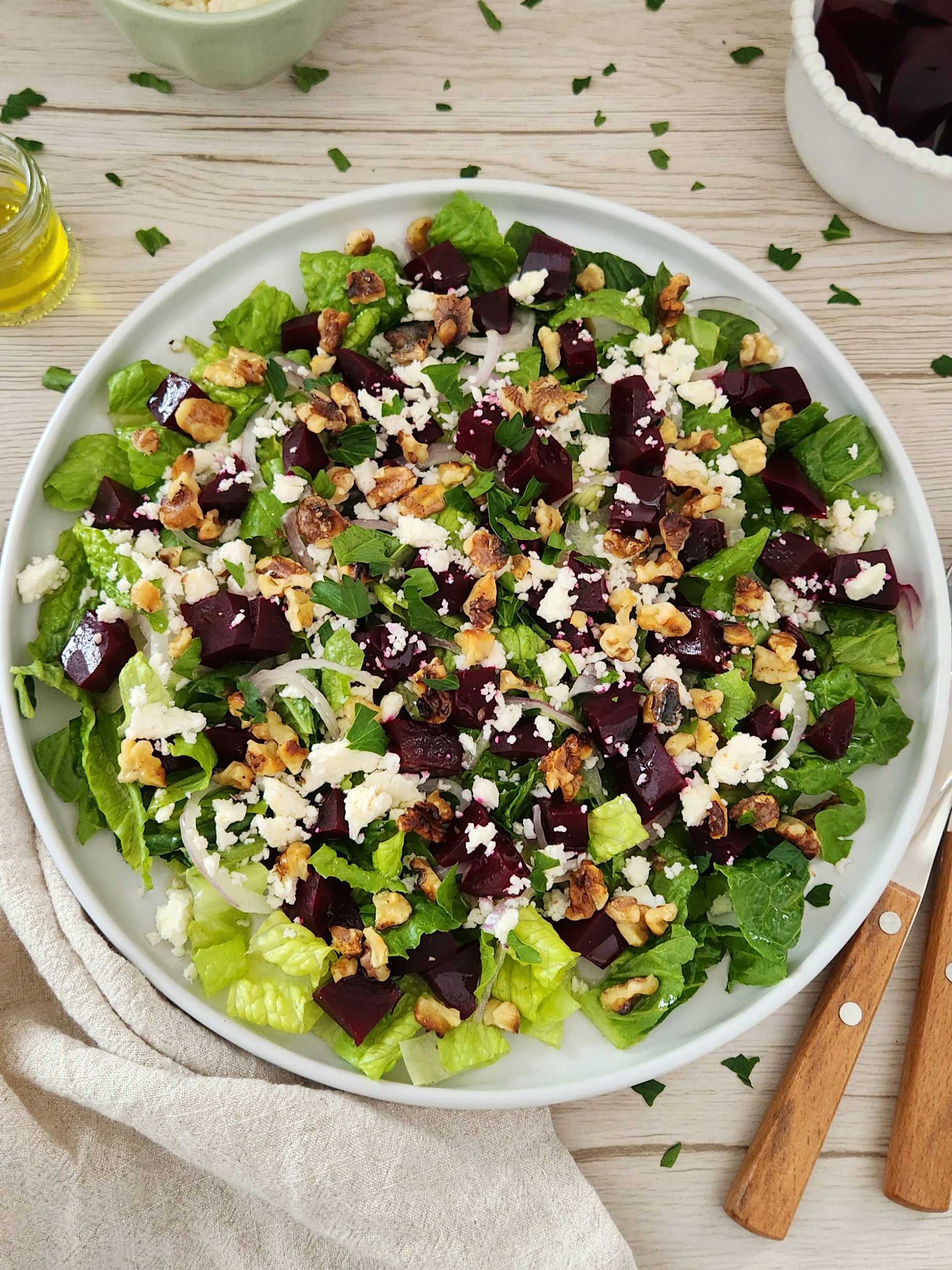Beet Feta Salad with Walnuts (Healthy & Easy)
