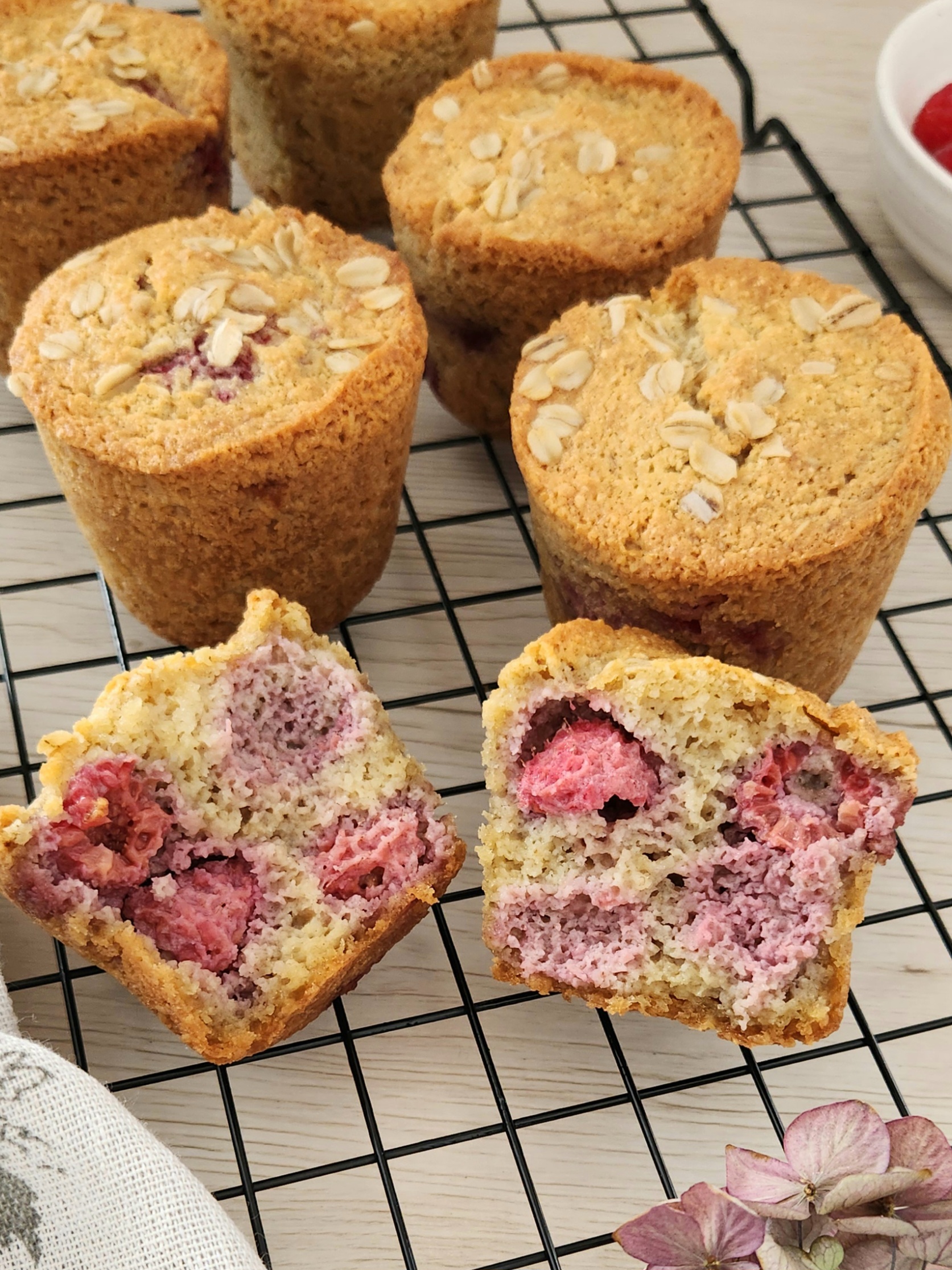 Raspberry Oat Muffins (Gluten-Free, Healthy & Easy)