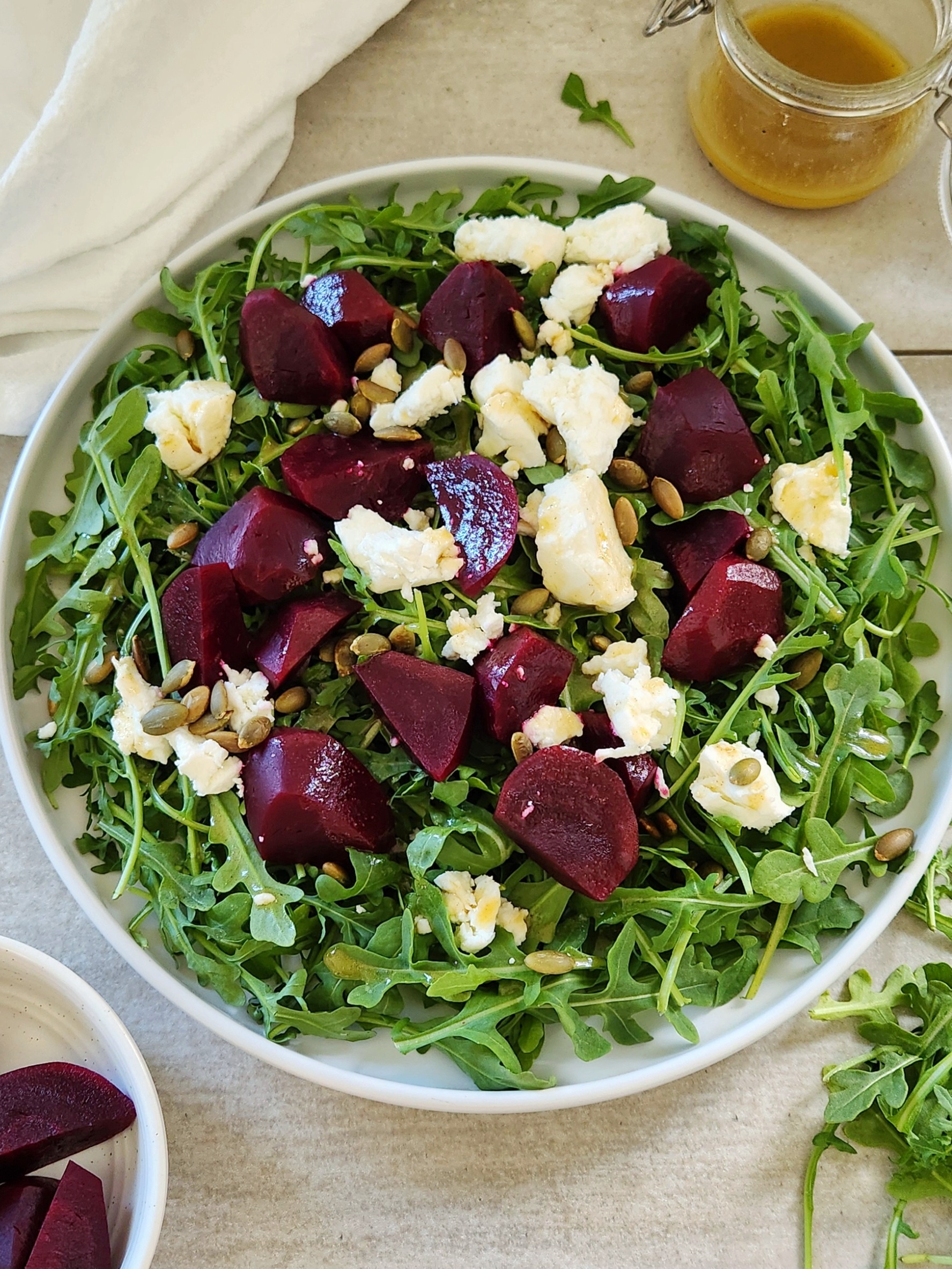 Healthy Arugula Beet Goat Cheese Salad (Easy & Nourishing)