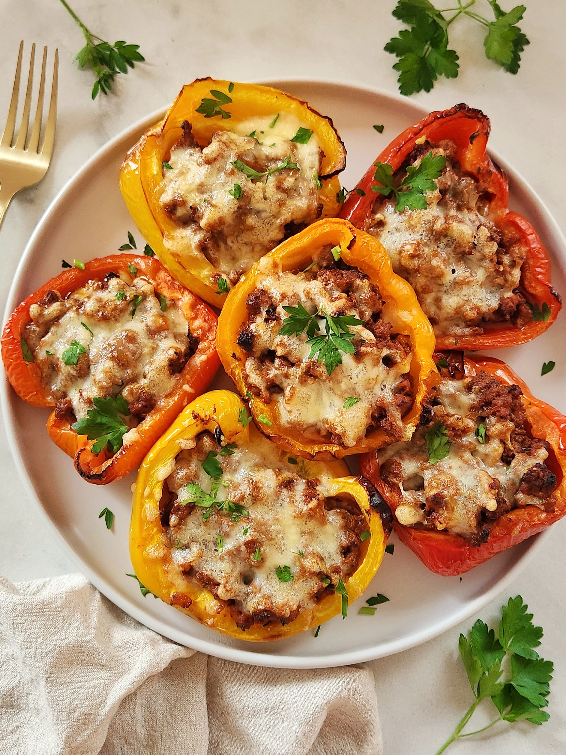 High-Protein Ground Beef Stuffed Peppers (Healthy Dinner)