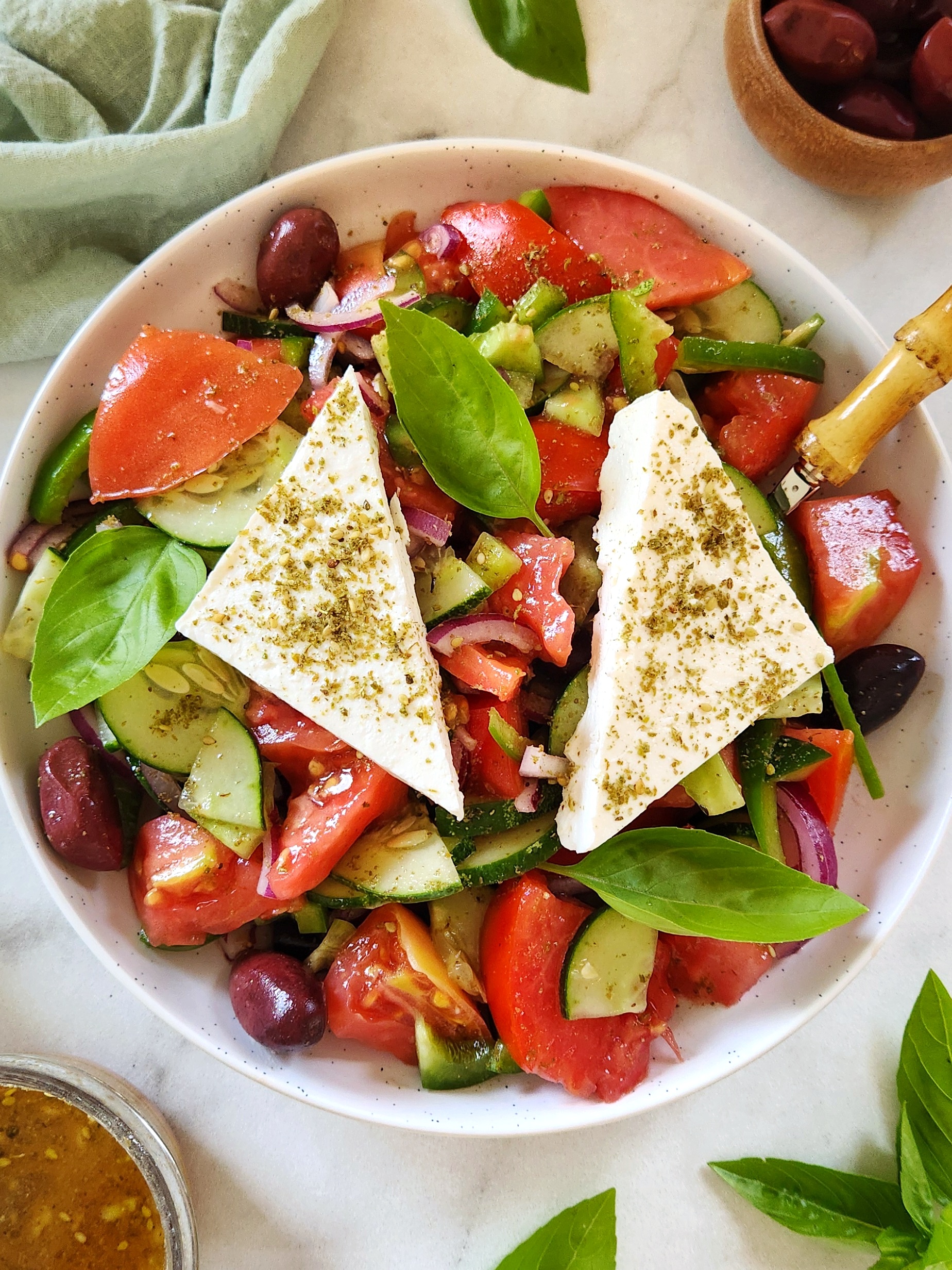 Easy Greek Salad Recipe with Feta and Kalamata Olives